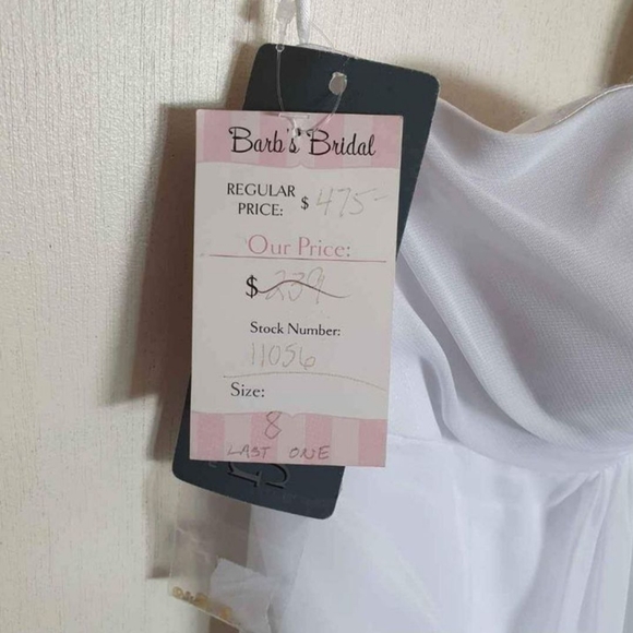 Wedding dress by Derek Iang size 8 original price $475 white silver - Picture 8 of 10